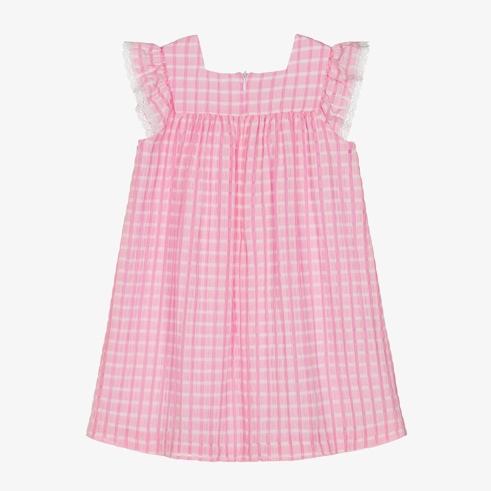 PAZ Rodríguez-Girls Pink Gingham Seersucker Dress | Childrensalon Outlet