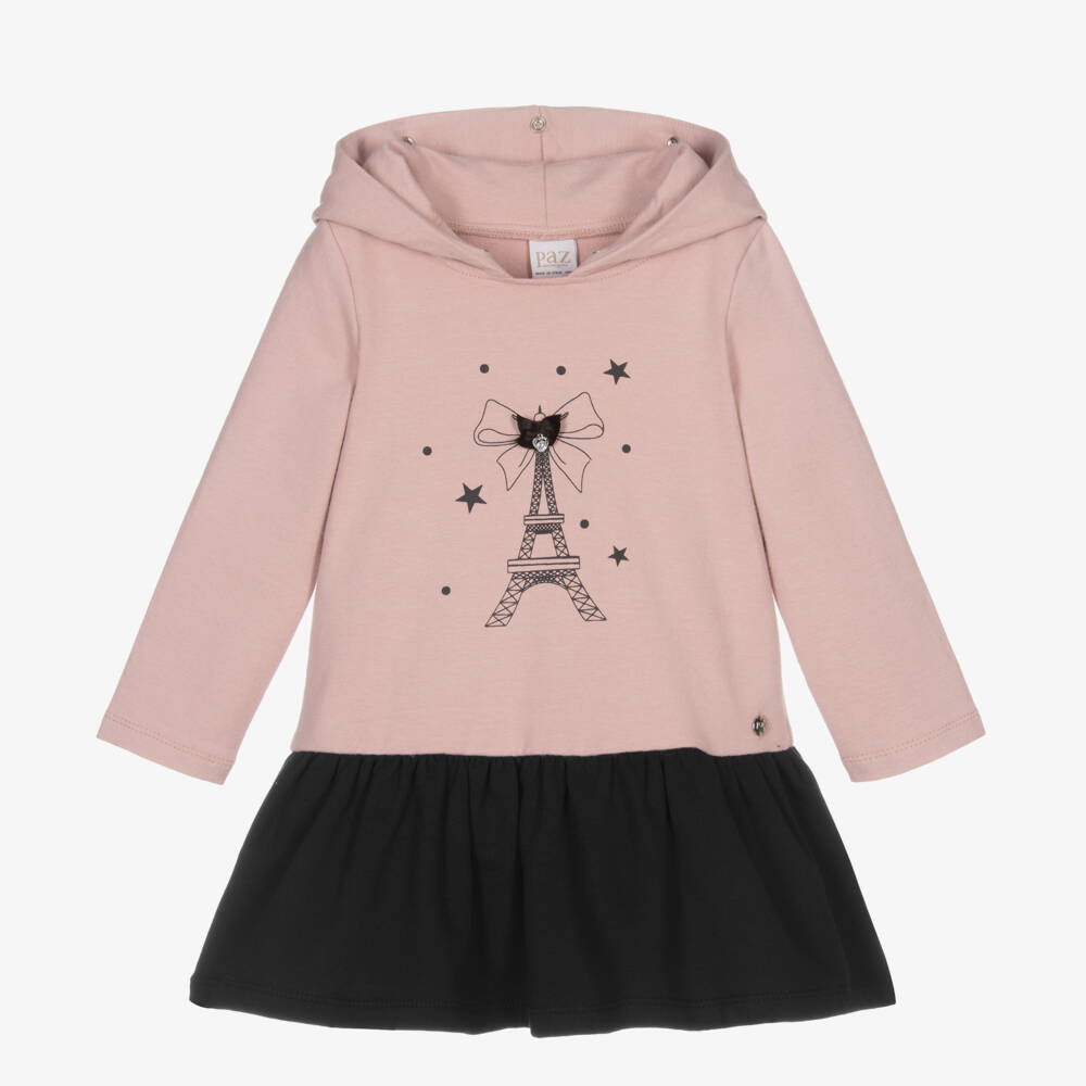 PAZ Rodríguez-فستان هودي قطن جيرسي لون زهري | Childrensalon Outlet