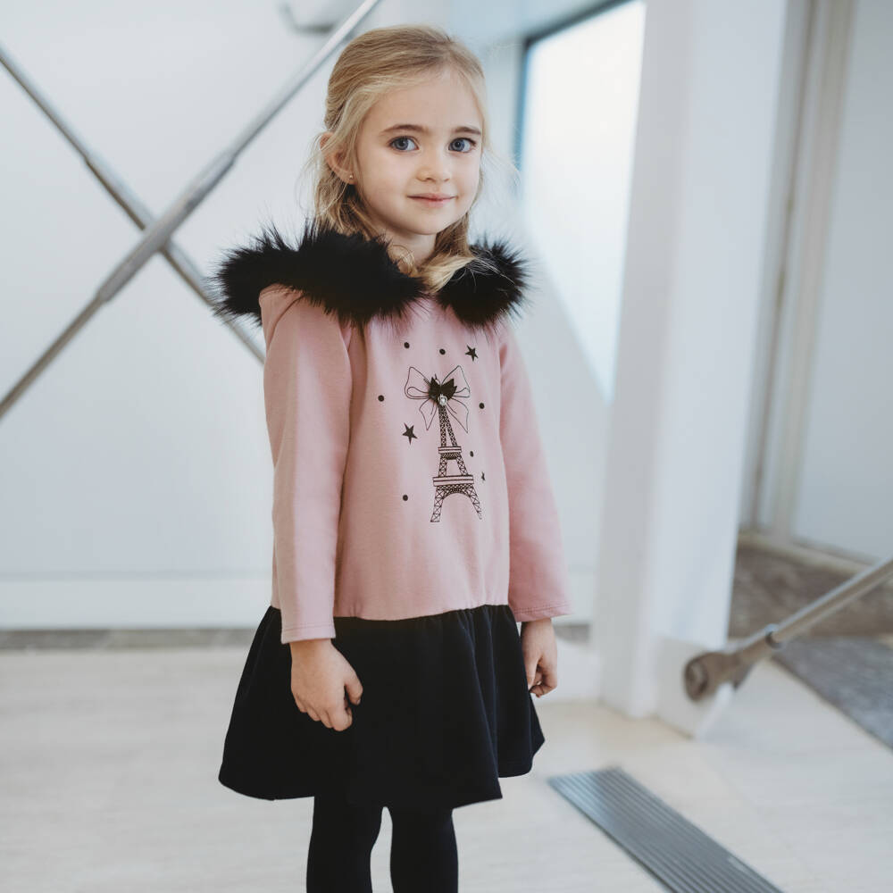 PAZ Rodríguez-فستان هودي قطن جيرسي لون زهري | Childrensalon Outlet