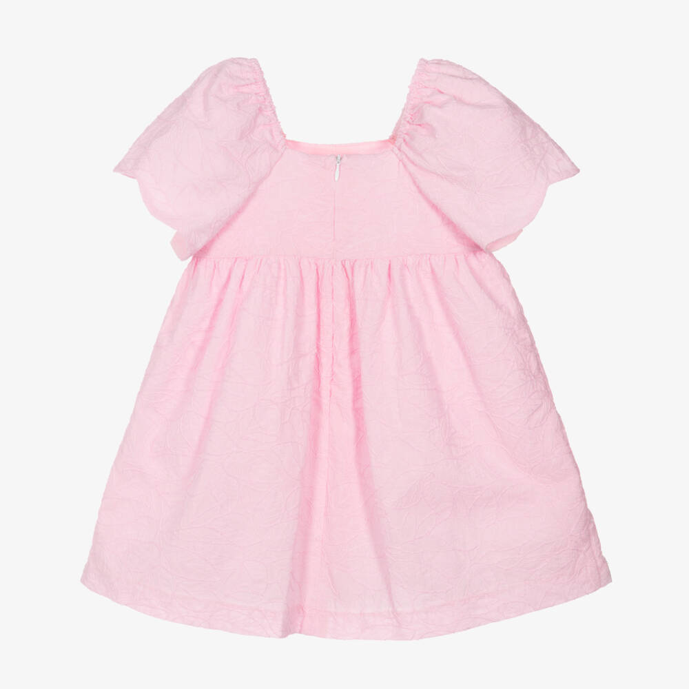 PAZ Rodríguez-Girls Pink Leaf-Embroidered Cotton Dress | Childrensalon Outlet