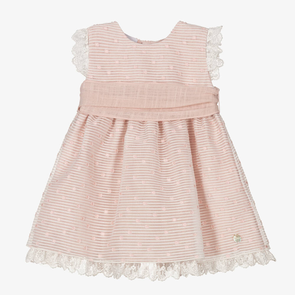 Paz Rodríguez - Girls Pink Organza Spotted Dress | Childrensalon