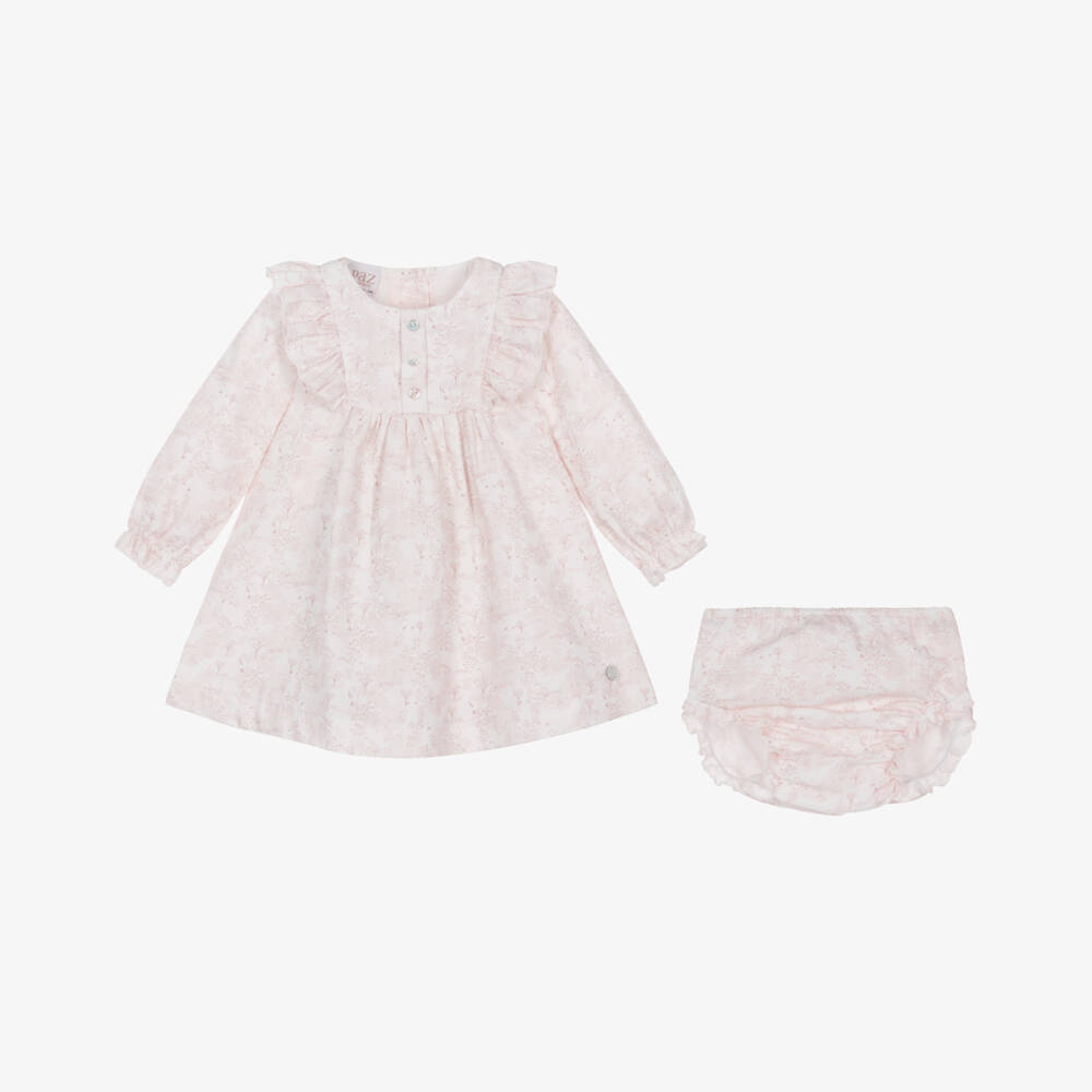 PAZ Rodríguez-Girls Pink Patterned Cotton Outfit | Childrensalon Outlet