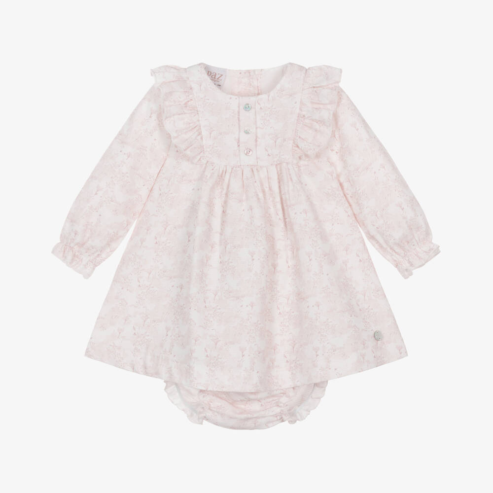 PAZ Rodríguez-Girls Pink Patterned Cotton Outfit | Childrensalon Outlet