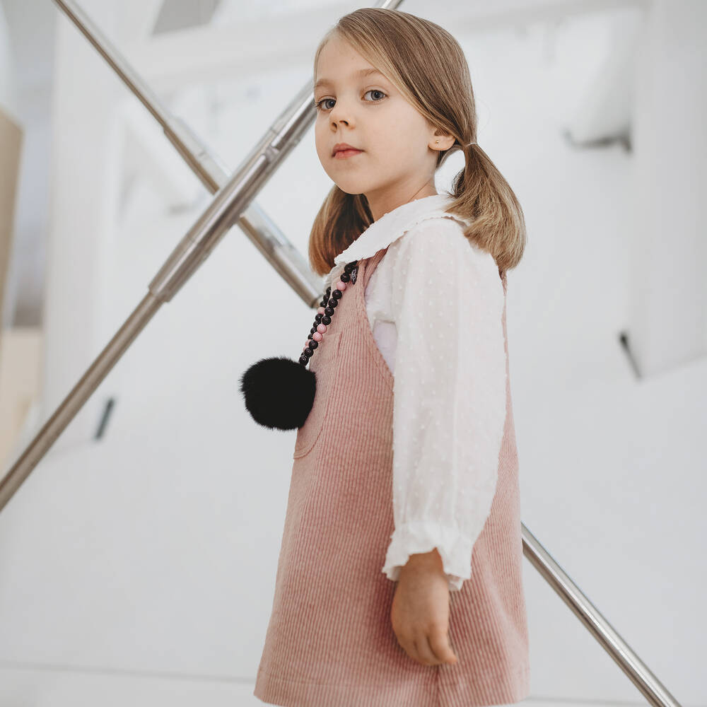 Paz Rodriguez Girls Pink Pinafore Dress
