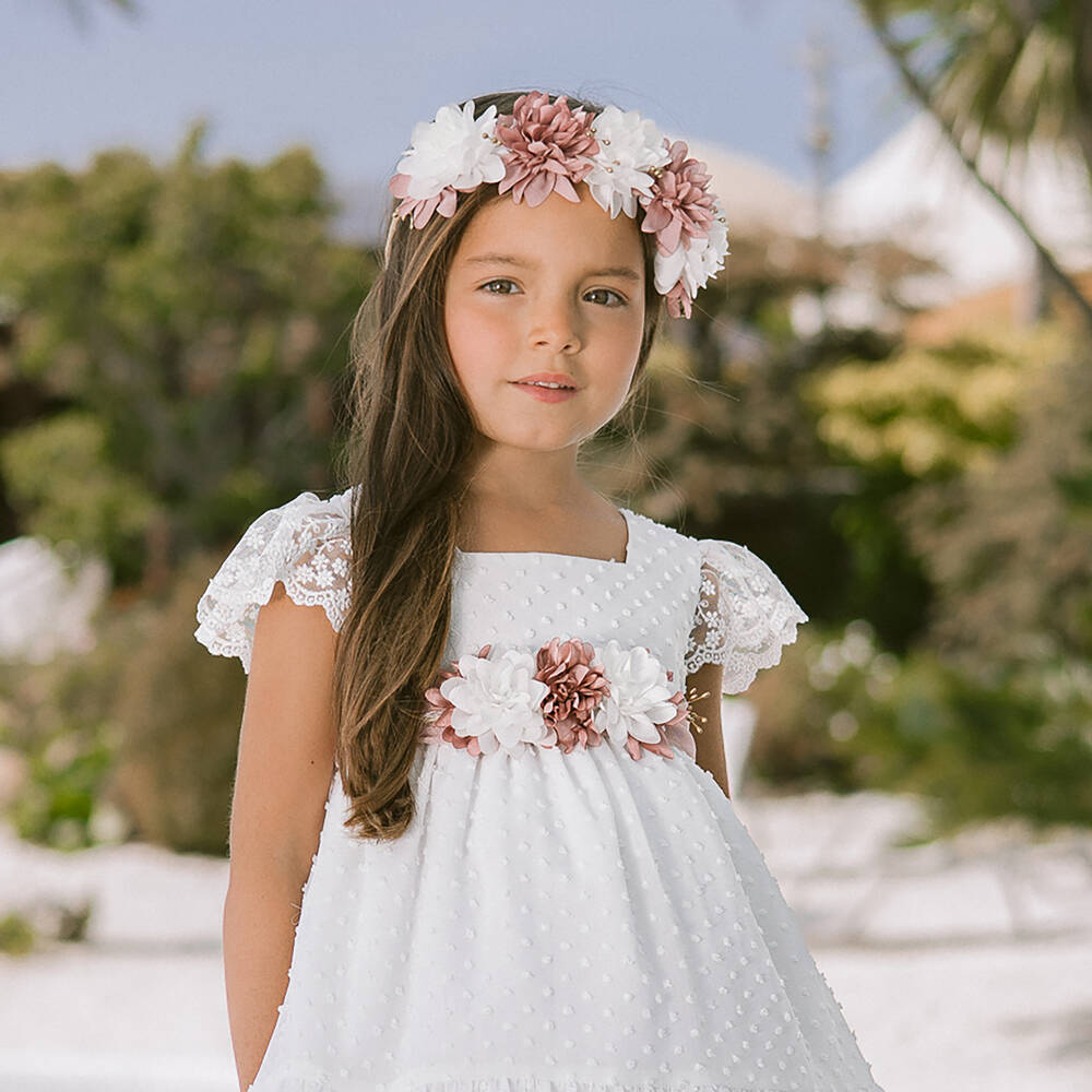 PAZ Rodríguez-Girls Pink & White Floral Garland | Childrensalon Outlet