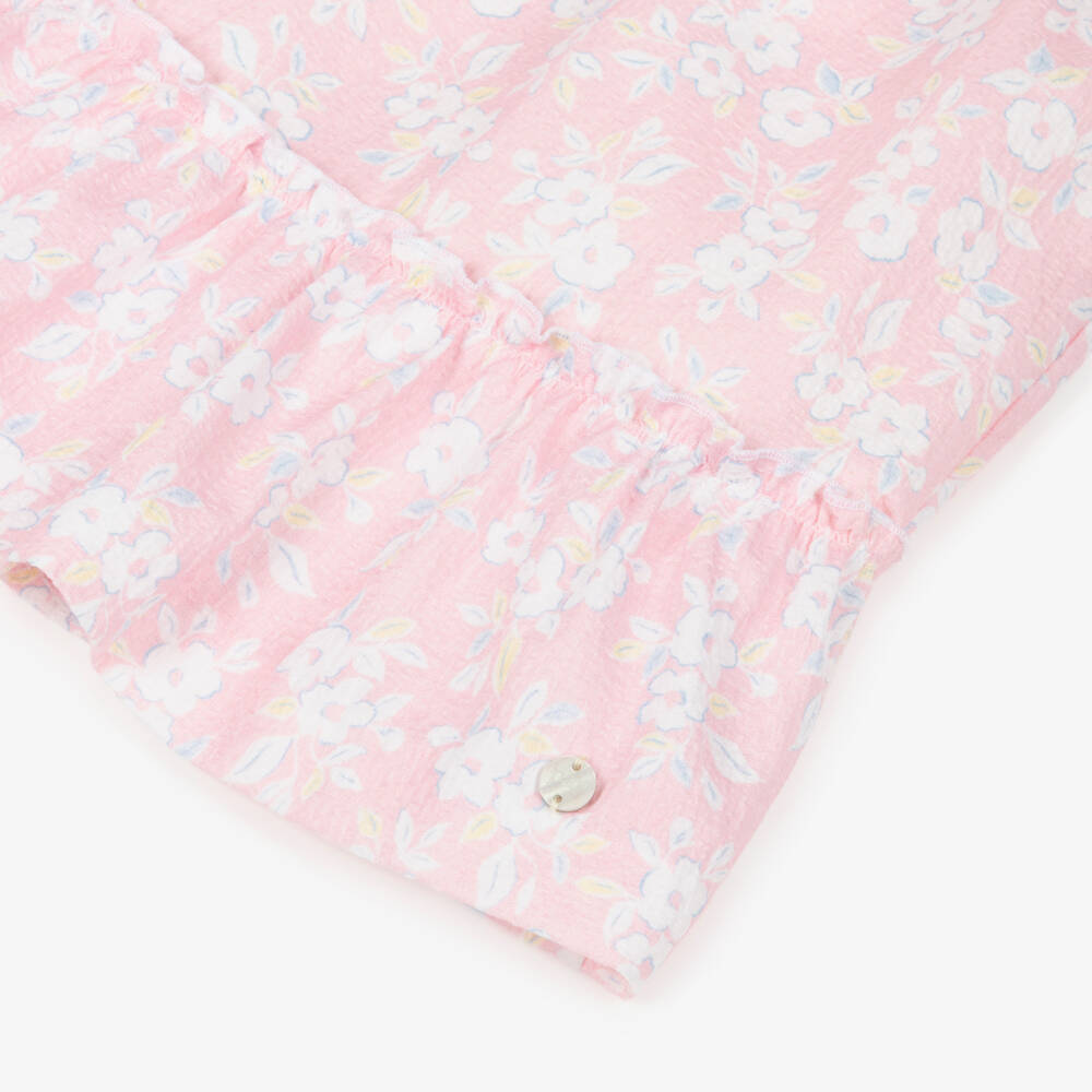 PAZ Rodríguez-Girls Pink & White Floral Print Cotton Dress | Childrensalon Outlet