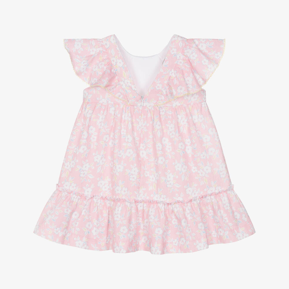 PAZ Rodríguez-Girls Pink & White Floral Print Cotton Dress | Childrensalon Outlet