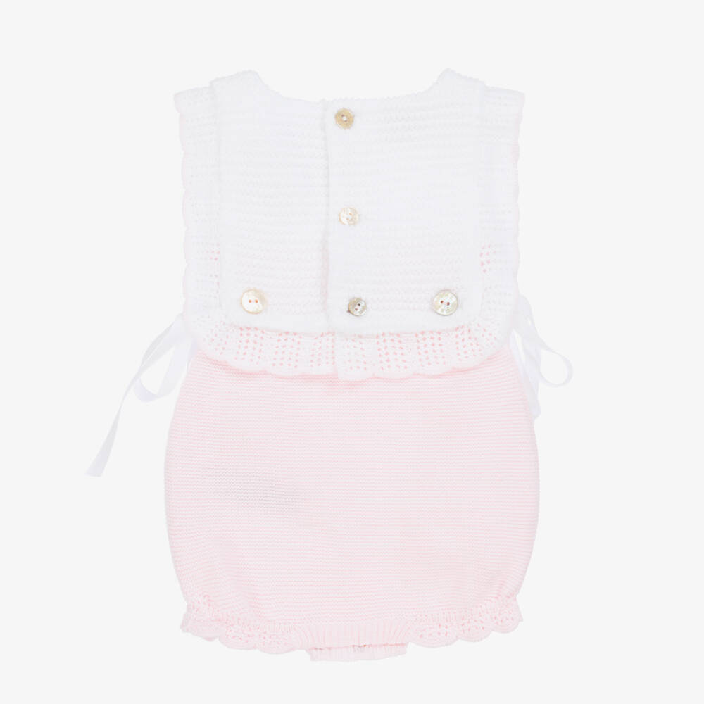 PAZ Rodríguez-Girls' Pink & White Knit Romper | Childrensalon Outlet