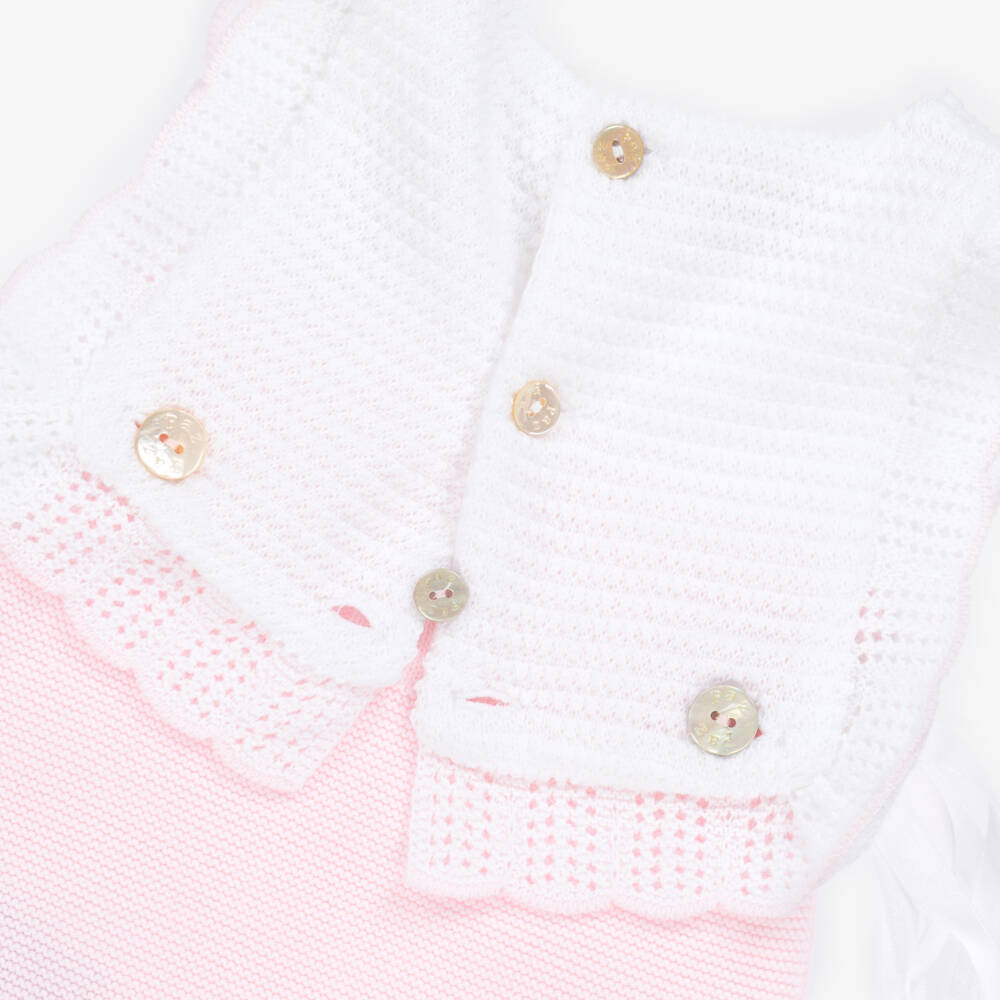 PAZ Rodríguez-Girls' Pink & White Knit Romper | Childrensalon Outlet