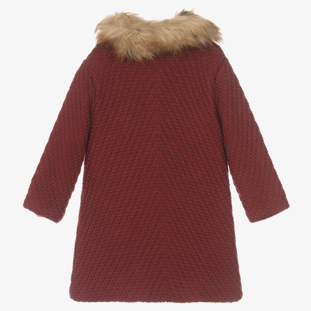 PAZ Rodríguez-Girls Red Knitted Wool Coat | Childrensalon Outlet