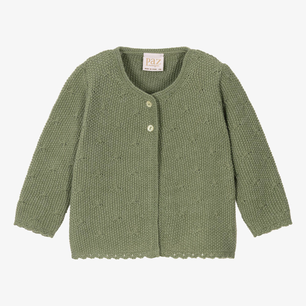 Paz Rodríguez - Salbeigrüne Strickjacke (Baby M) | Childrensalon