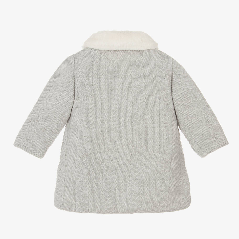 PAZ Rodríguez-Girls Soft Grey Knitted Overcoat | Childrensalon Outlet