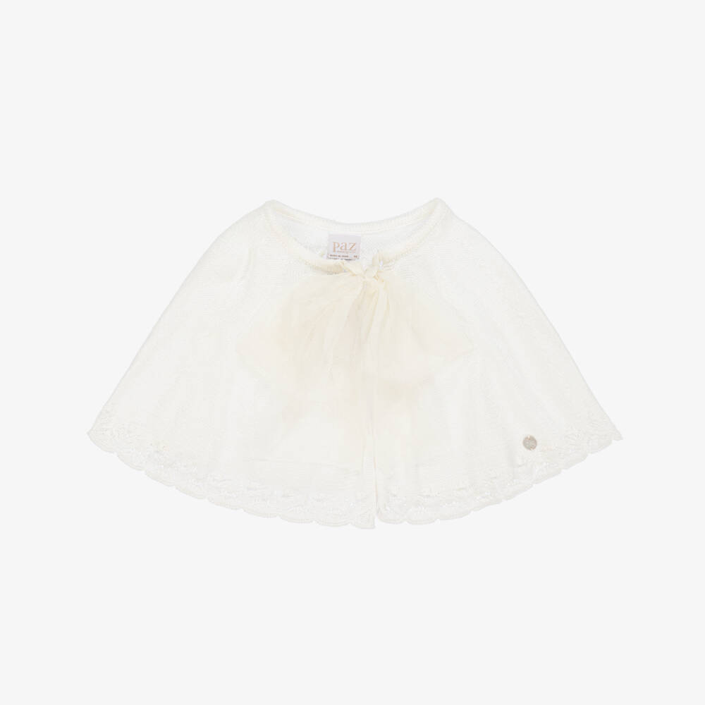 PAZ Rodríguez-Girls Soft Ivory Knit Capelet | Childrensalon Outlet