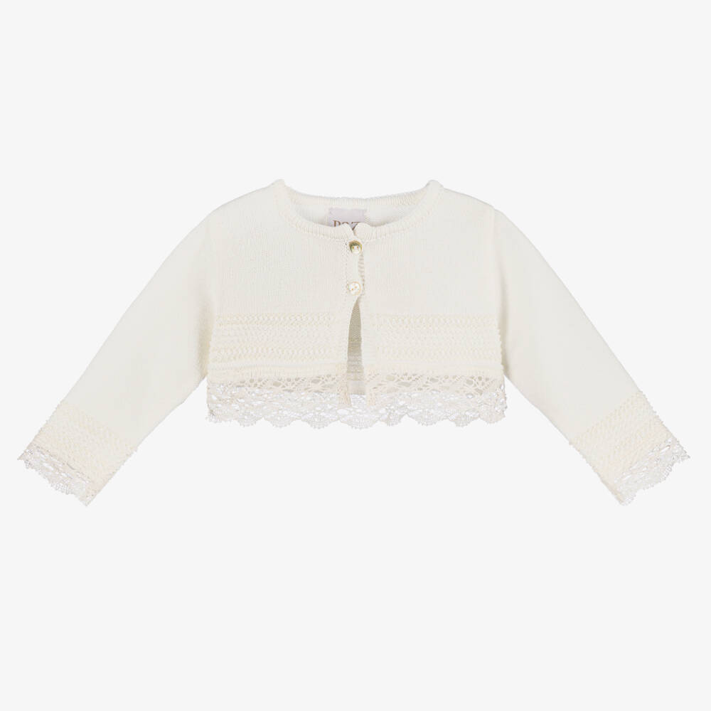 PAZ Rodríguez-Girls Soft Ivory Knit Cardigan | Childrensalon Outlet