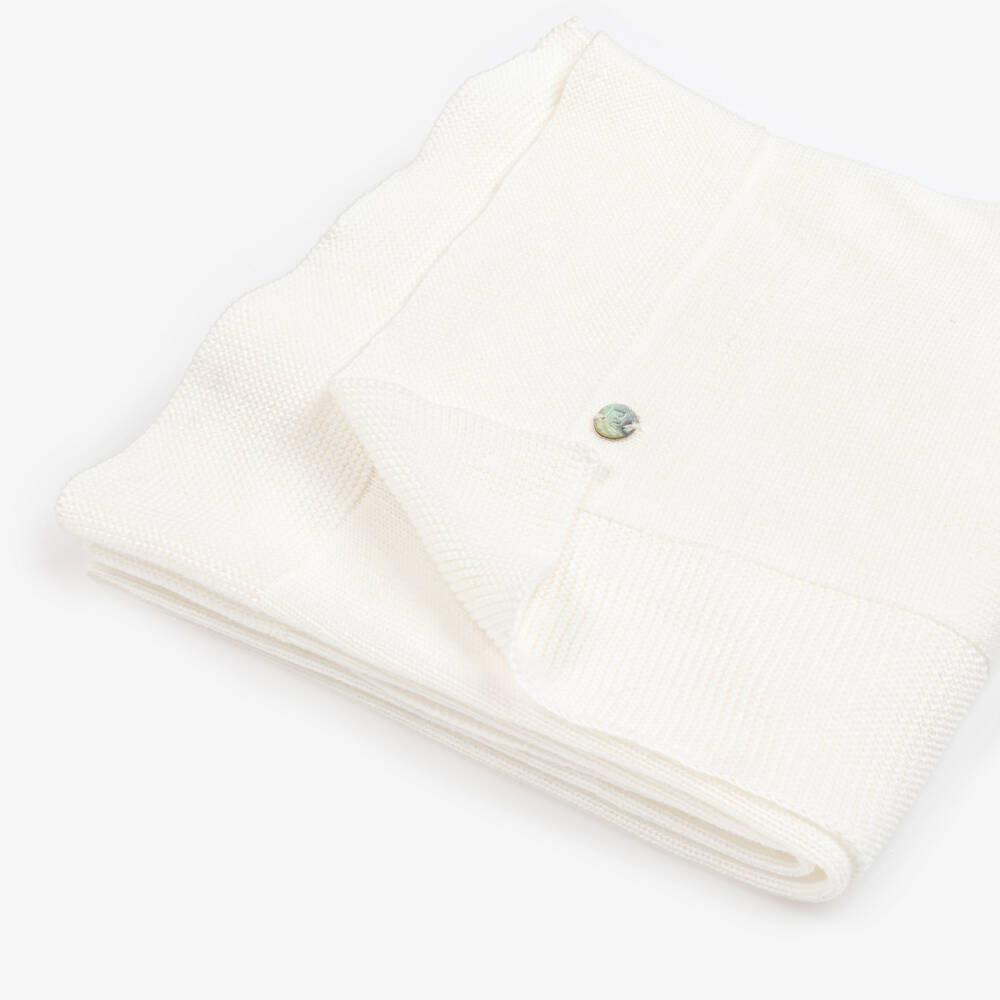 PAZ Rodríguez-Girls Soft Ivory Knit Coverlet | Childrensalon Outlet