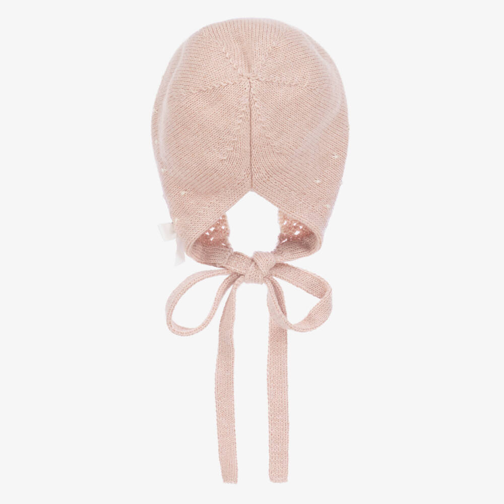 PAZ Rodríguez-Girls Soft Pink Knit Bonnet | Childrensalon Outlet