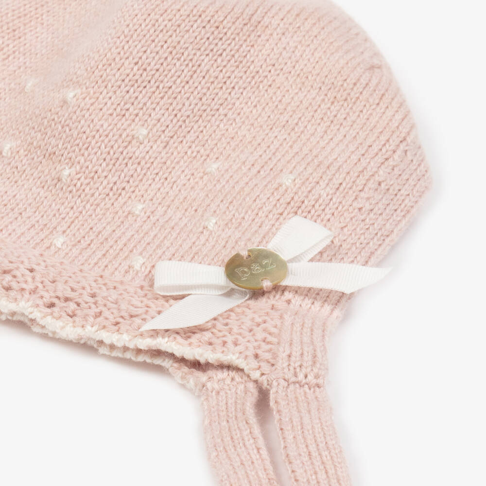 PAZ Rodríguez-Girls Soft Pink Knit Bonnet | Childrensalon Outlet