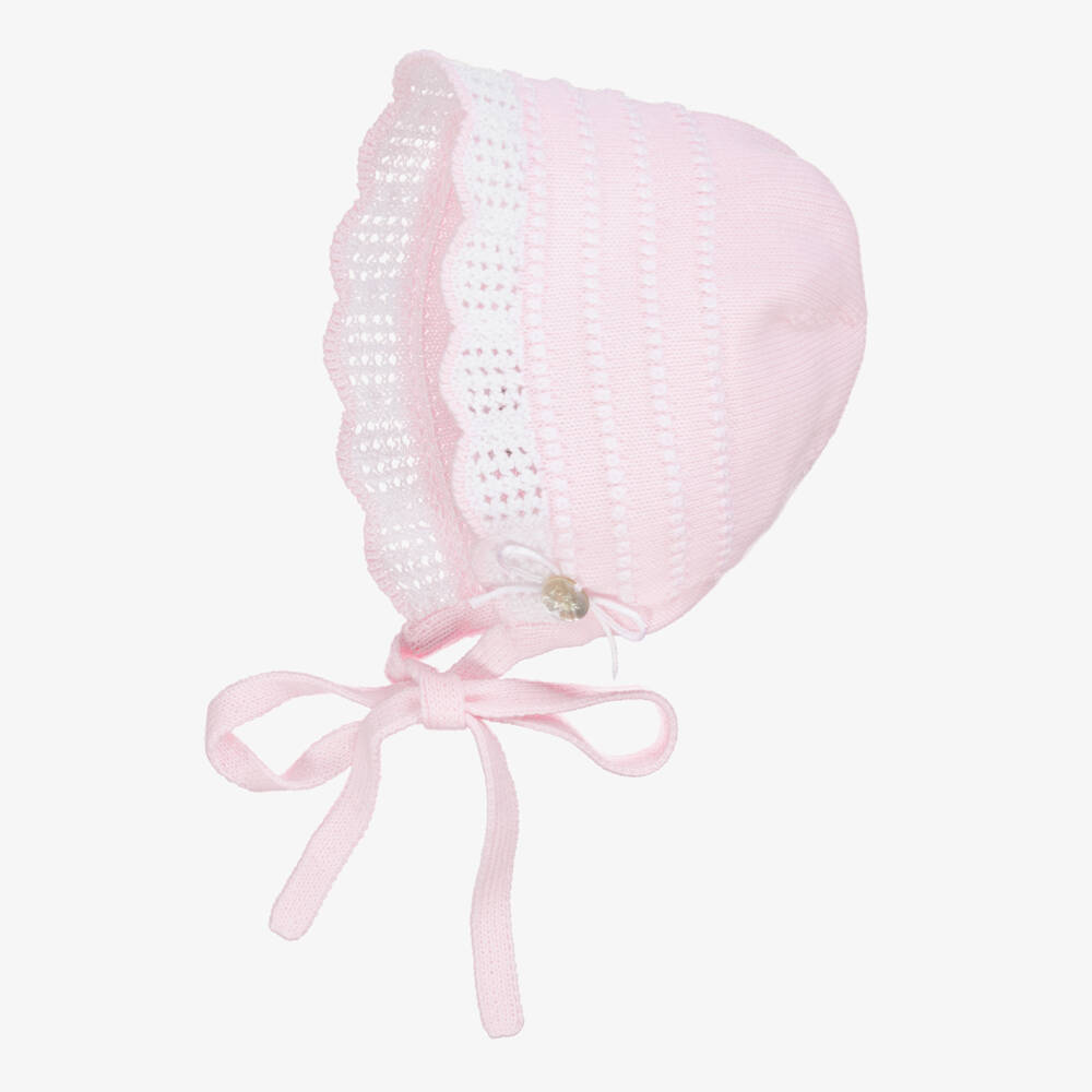 PAZ Rodríguez-Girls Soft Pink Knit Bonnet | Childrensalon Outlet