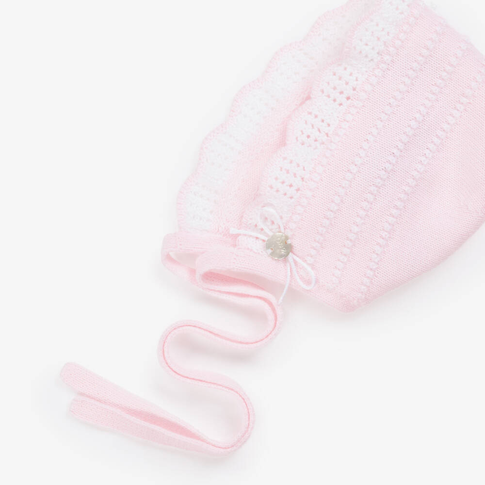 PAZ Rodríguez-Girls Soft Pink Knit Bonnet | Childrensalon Outlet