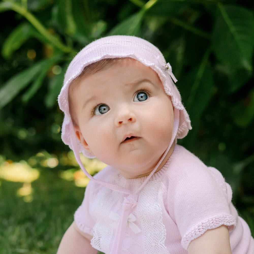 PAZ Rodríguez-Girls Soft Pink Knit Bonnet | Childrensalon Outlet