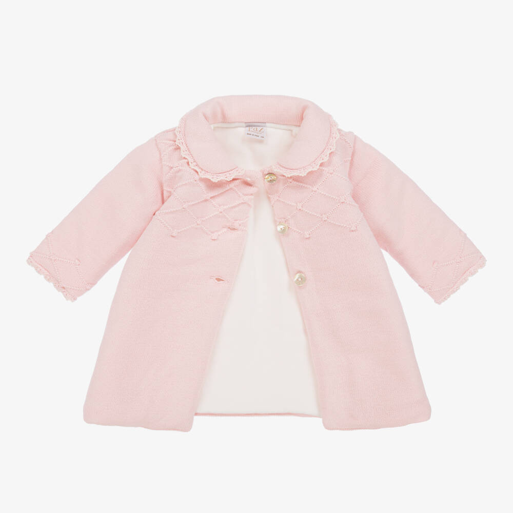 PAZ Rodríguez-Girls Soft Pink Knit Coat | Childrensalon Outlet