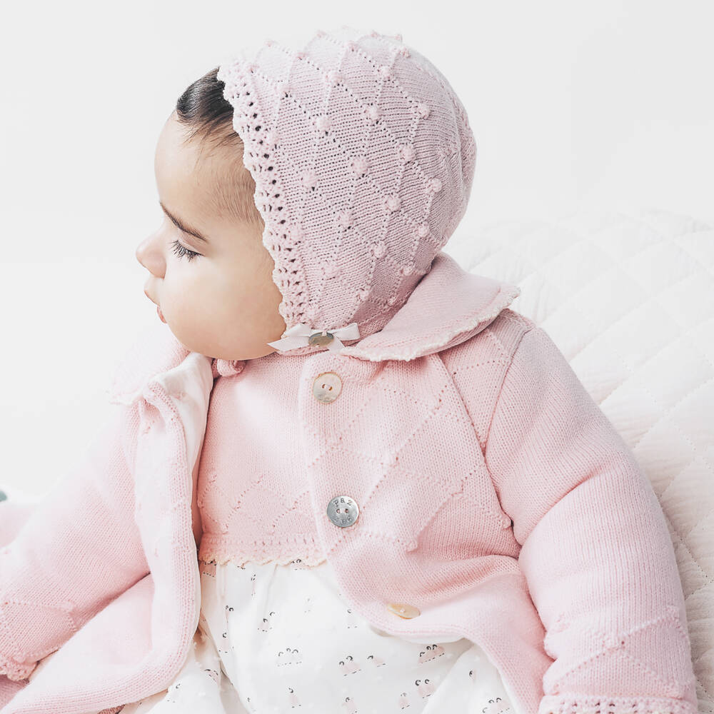 PAZ Rodríguez-Girls Soft Pink Knit Coat | Childrensalon Outlet