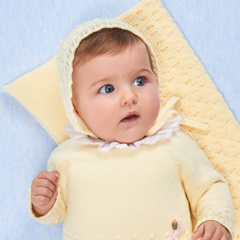 PAZ Rodríguez-Girls Sunflower Knit Cotton Bonnet | Childrensalon Outlet