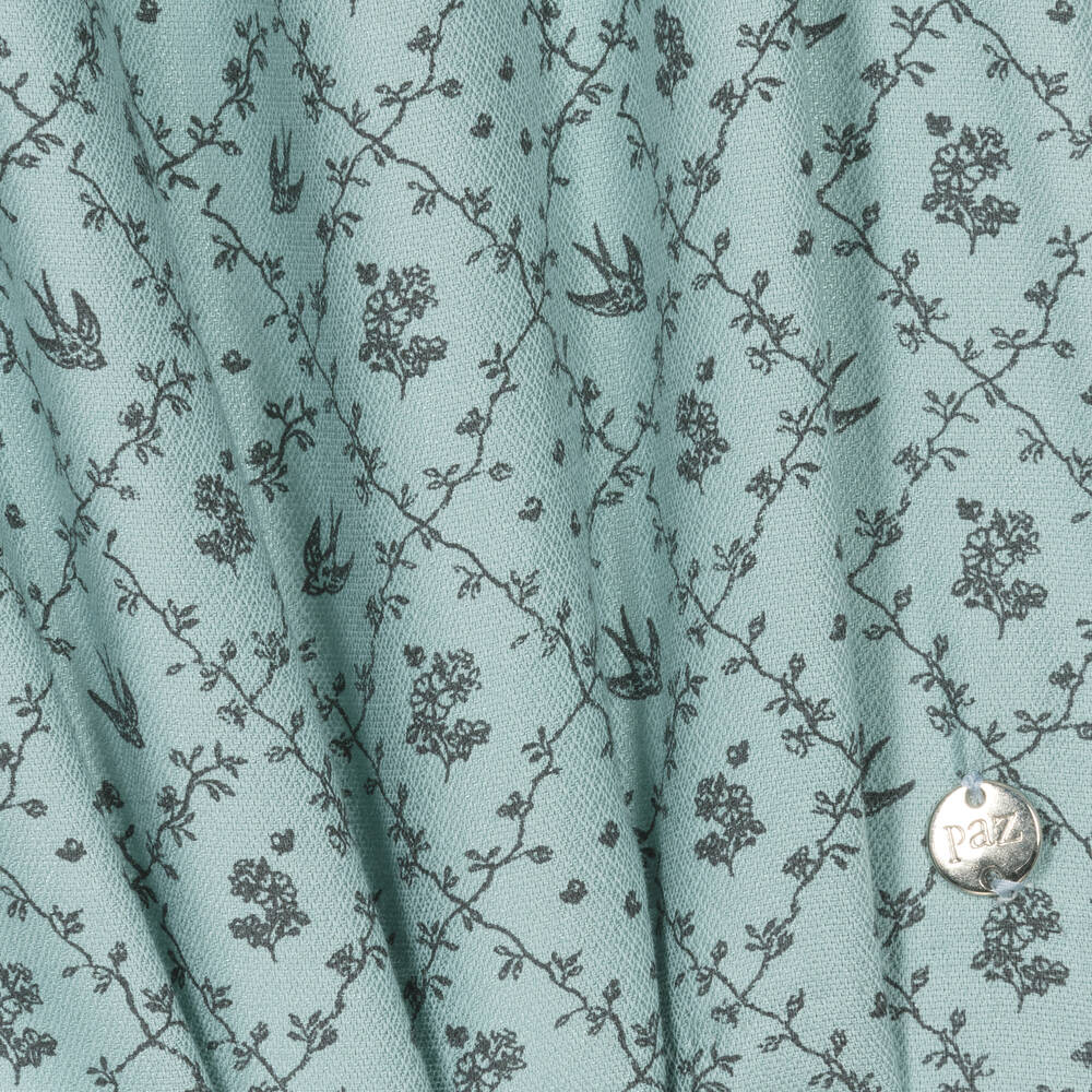 PAZ Rodríguez-Girls Teal Blue Cotton Floral Dress | Childrensalon Outlet