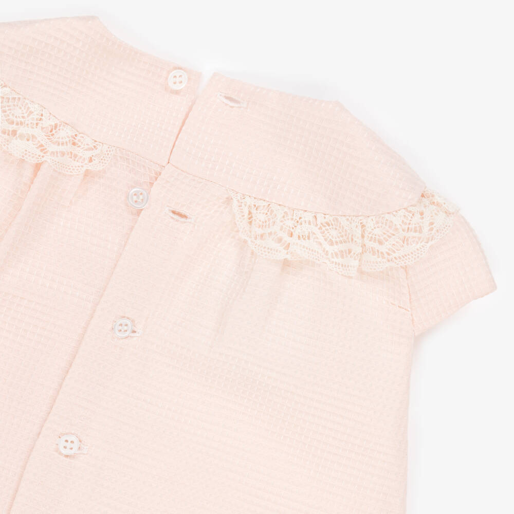 PAZ Rodríguez-Girls Textured Pink Cotton Ensemble | Childrensalon Outlet