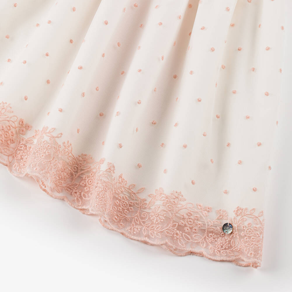 PAZ Rodríguez-Girls Tulle Dress in Ivory & Pink | Childrensalon Outlet