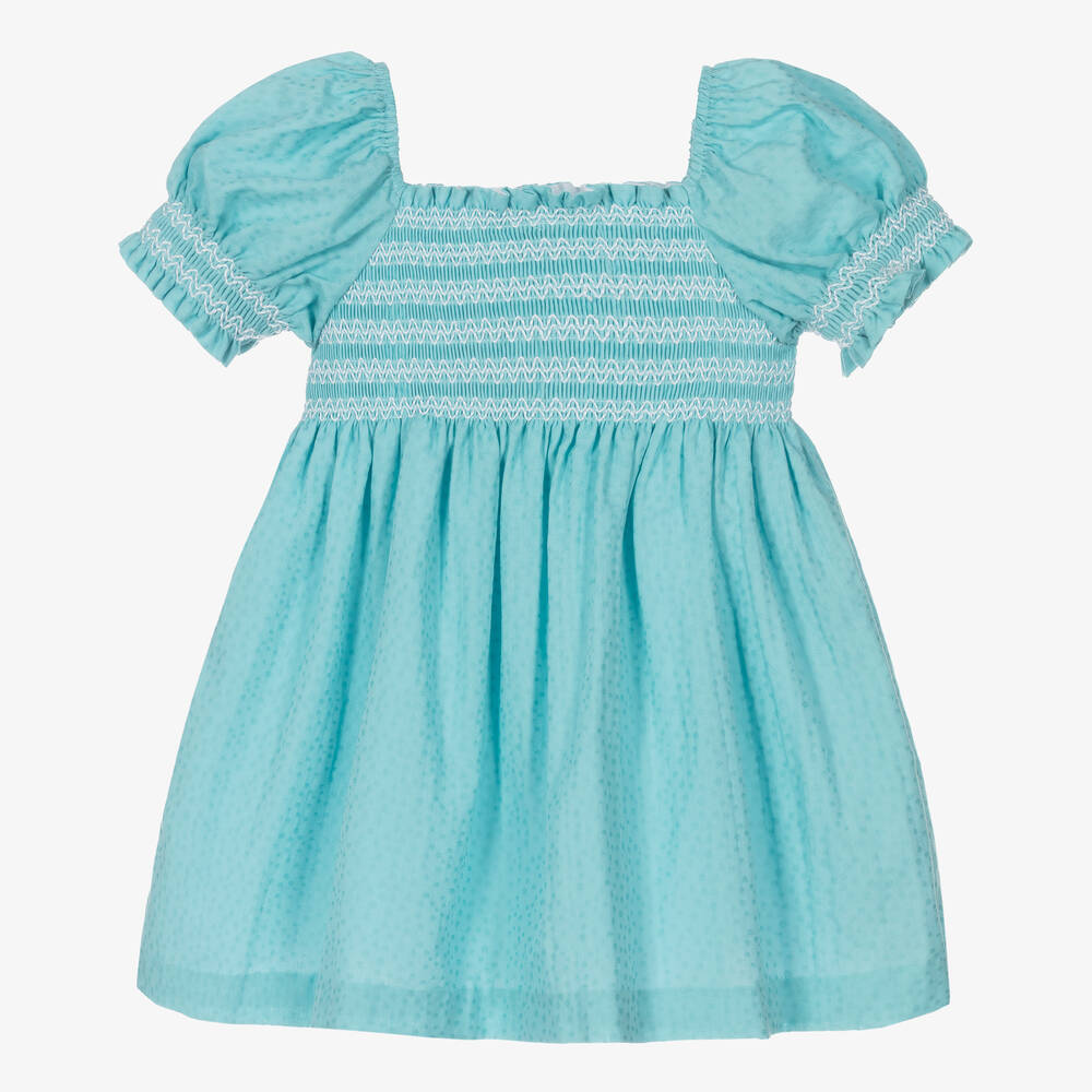 PAZ Rodríguez-فستان قطن لون أزرق تركواز | Childrensalon Outlet