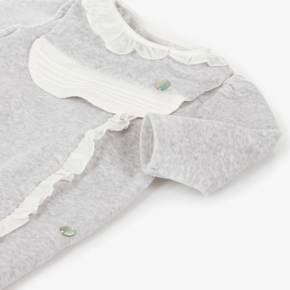 PAZ Rodríguez-Girls Velvet Grey Ruffle Set | Childrensalon Outlet
