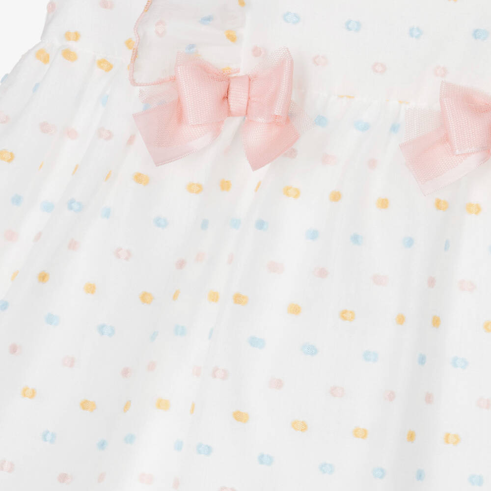 PAZ Rodríguez-Girls White Cotton Plumeti Dress | Childrensalon Outlet