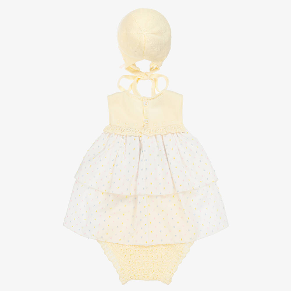 PAZ Rodríguez-Girls White & Yellow Cotton Ensemble | Childrensalon Outlet