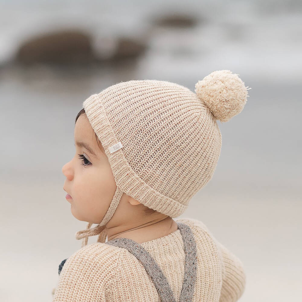 PAZ Rodríguez-قبعة بيبي حرير وصوف لون بيج | Childrensalon Outlet