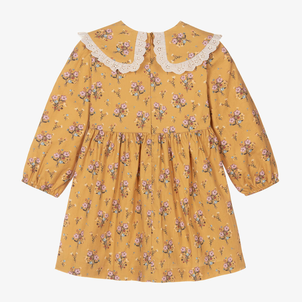 PAZ Rodríguez-Girls Yellow Cotton Floral Dress | Childrensalon Outlet