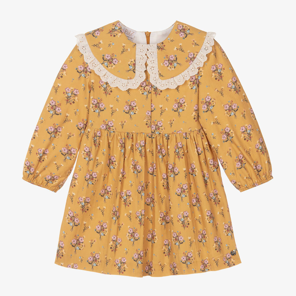 PAZ Rodríguez-Girls Yellow Cotton Floral Dress | Childrensalon Outlet