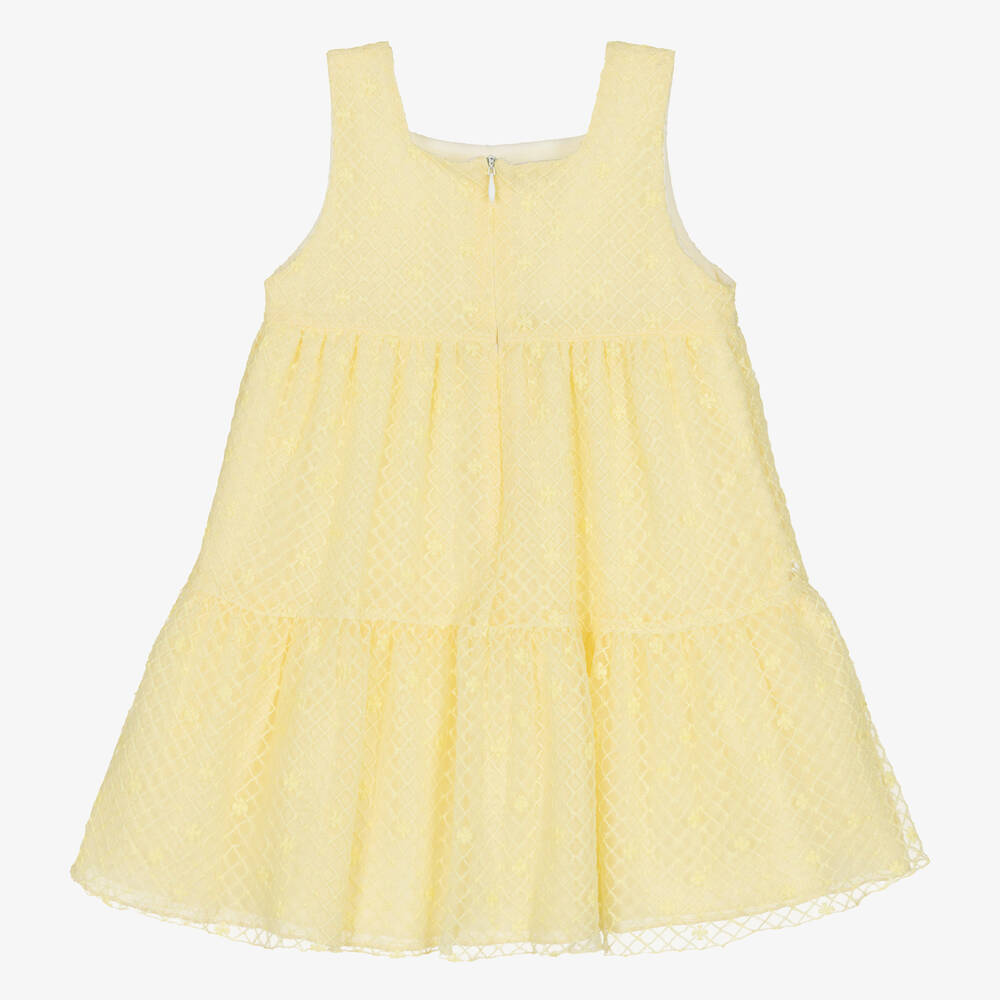 PAZ Rodríguez-Girls Yellow Floral Tulle Dress | Childrensalon Outlet