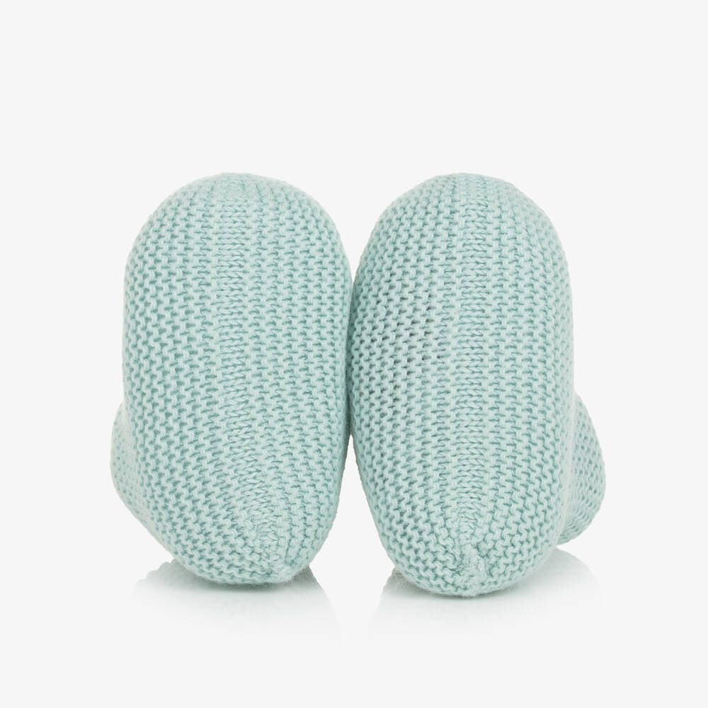PAZ Rodríguez-Green Cotton Knit Baby Booties | Childrensalon Outlet