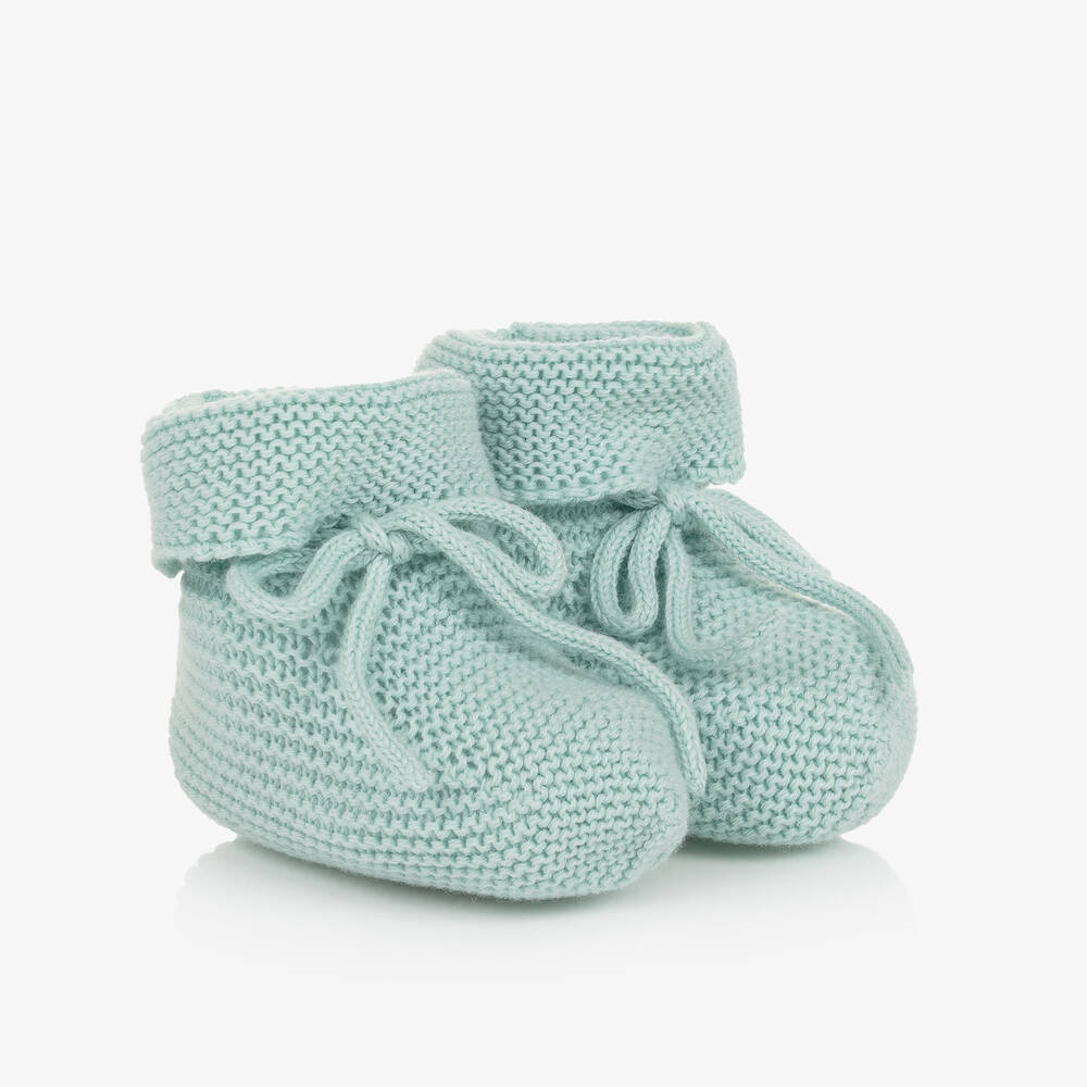 PAZ Rodríguez-Green Cotton Knit Baby Booties | Childrensalon Outlet