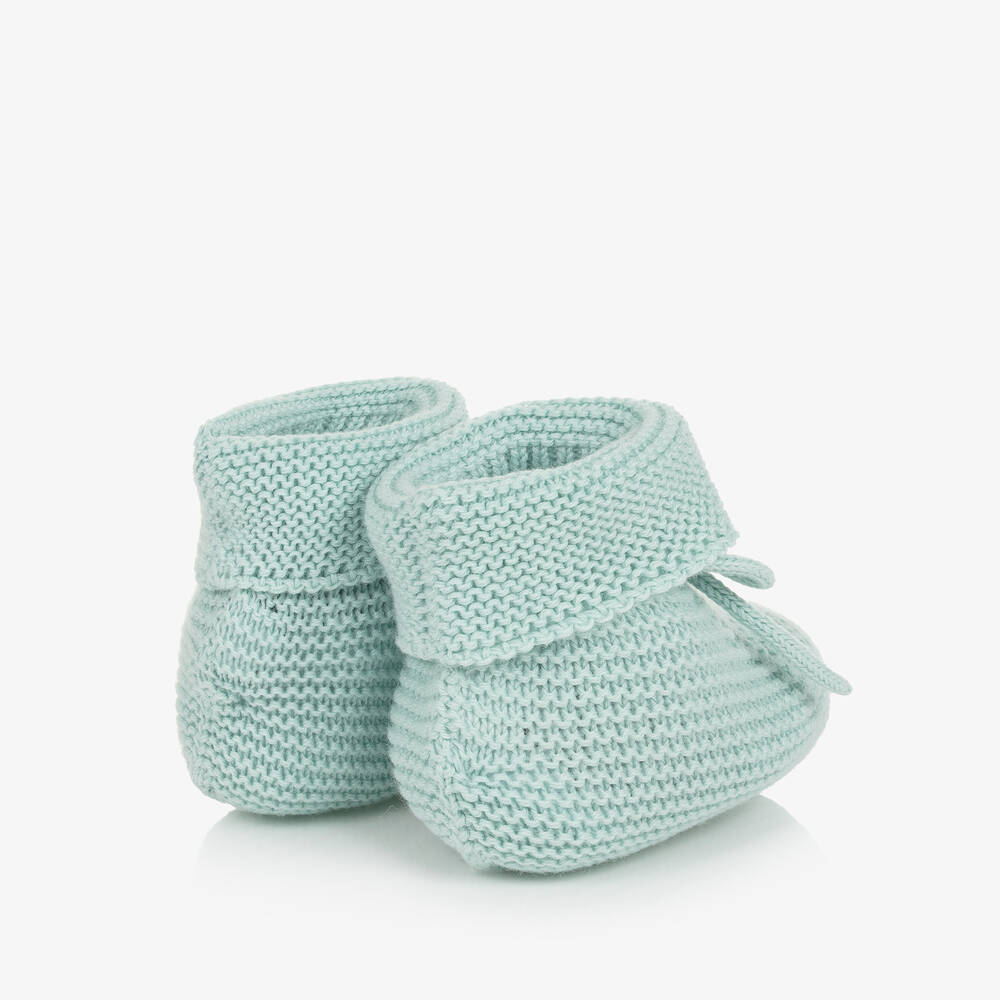 PAZ Rodríguez-Green Cotton Knit Baby Booties | Childrensalon Outlet