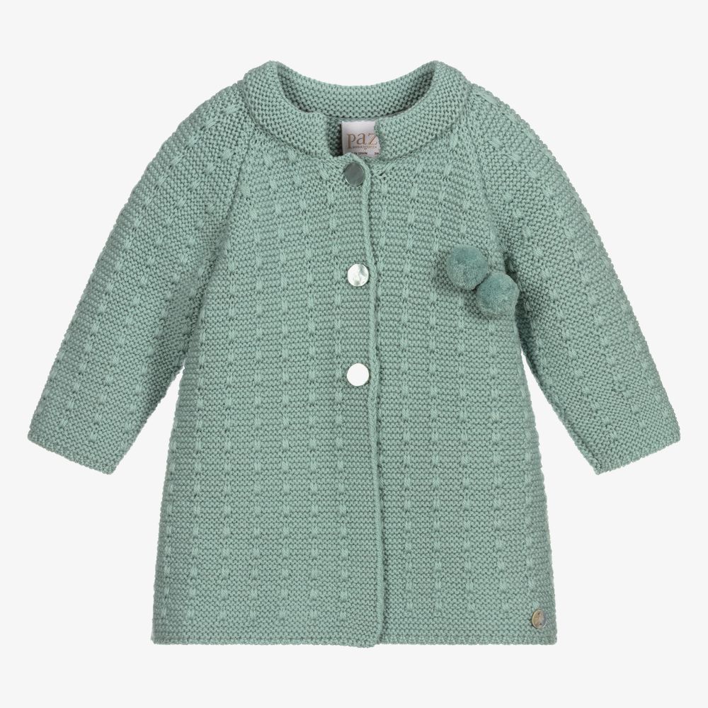 Paz Rodríguez - Manteau vert en maille de laine  | Childrensalon