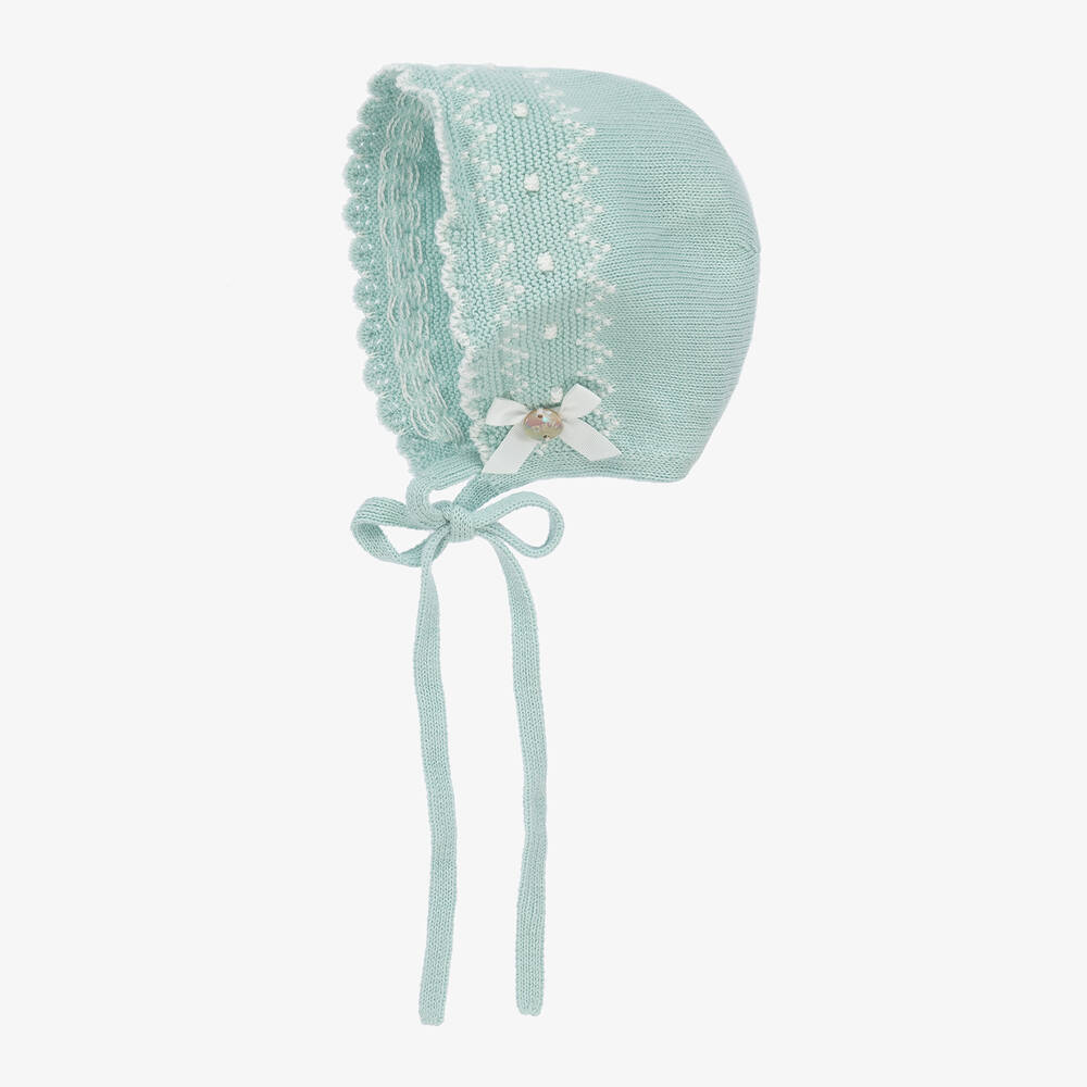 PAZ Rodríguez-Green Organic Cotton Knit Baby Bonnet | Childrensalon Outlet