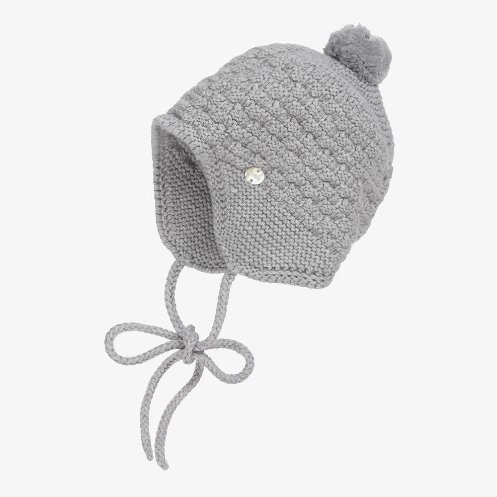 PAZ Rodríguez-قبعة قطن وكشمير محبوك لون رمادي للأطفال | Childrensalon Outlet