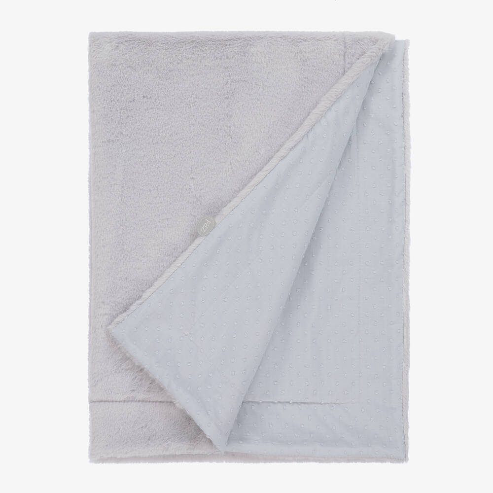 Paz Rodríguez-Grey Faux Fur Baby Blanket (98cm) | Childrensalon Outlet