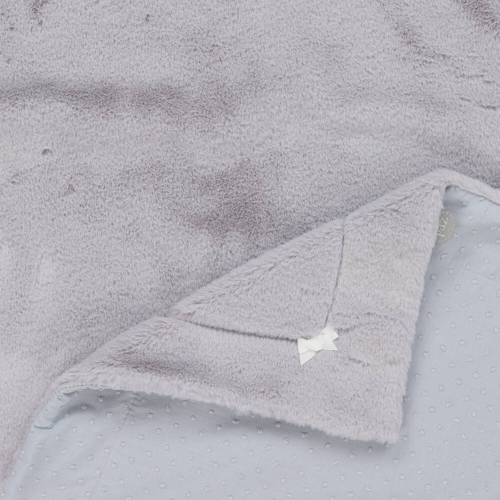PAZ Rodríguez-Grey Faux Fur Baby Blanket (98cm) | Childrensalon Outlet