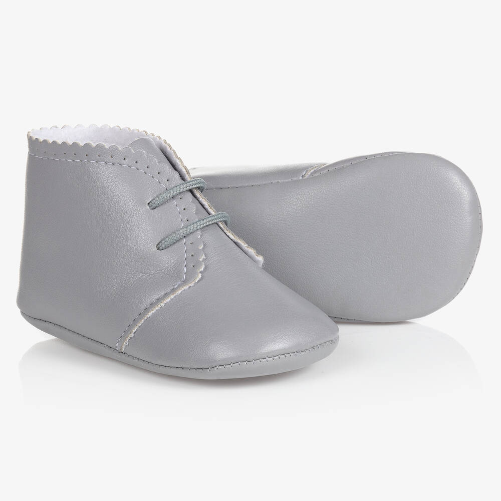 Paz Rodríguez - Grey Pre-Walker Baby Shoes | Childrensalon