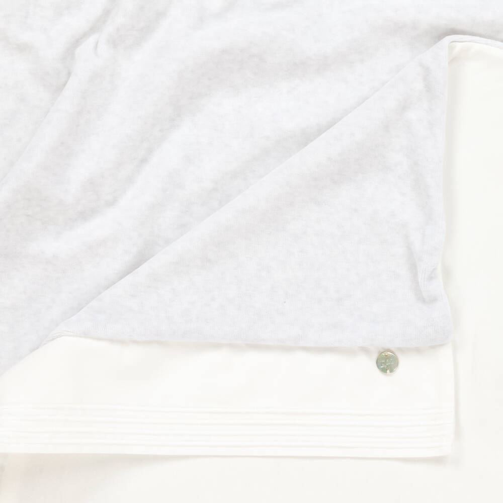 PAZ RODRIGUEZ Grey Velour Baby Blanket 85cm
