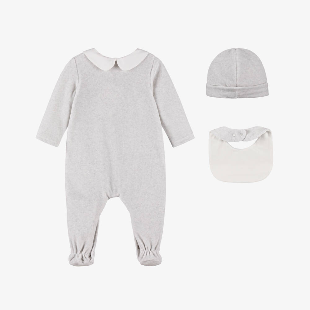 PAZ Rodríguez-طقم ملابس مخمل رمادي للرضع | Childrensalon Outlet