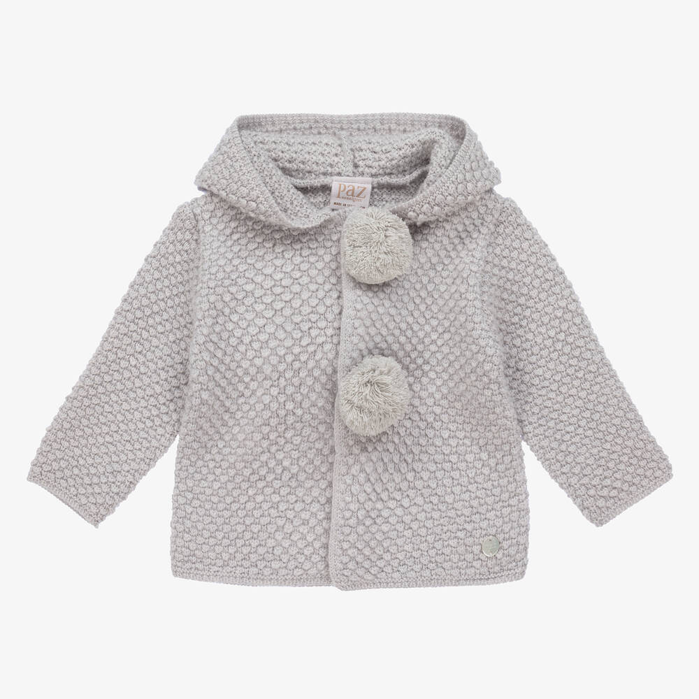 Paz Rodríguez - Grey Wool Knit Pram Coat | Childrensalon